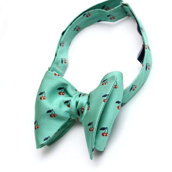 Green Silk Big Butterfly Bow Tie S533 - Picture 9 of 16